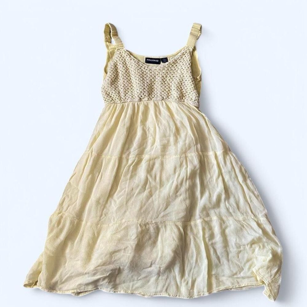 Nina leonard Women's Yellow  small Nina Leonard crochet spring Easter Dress‎